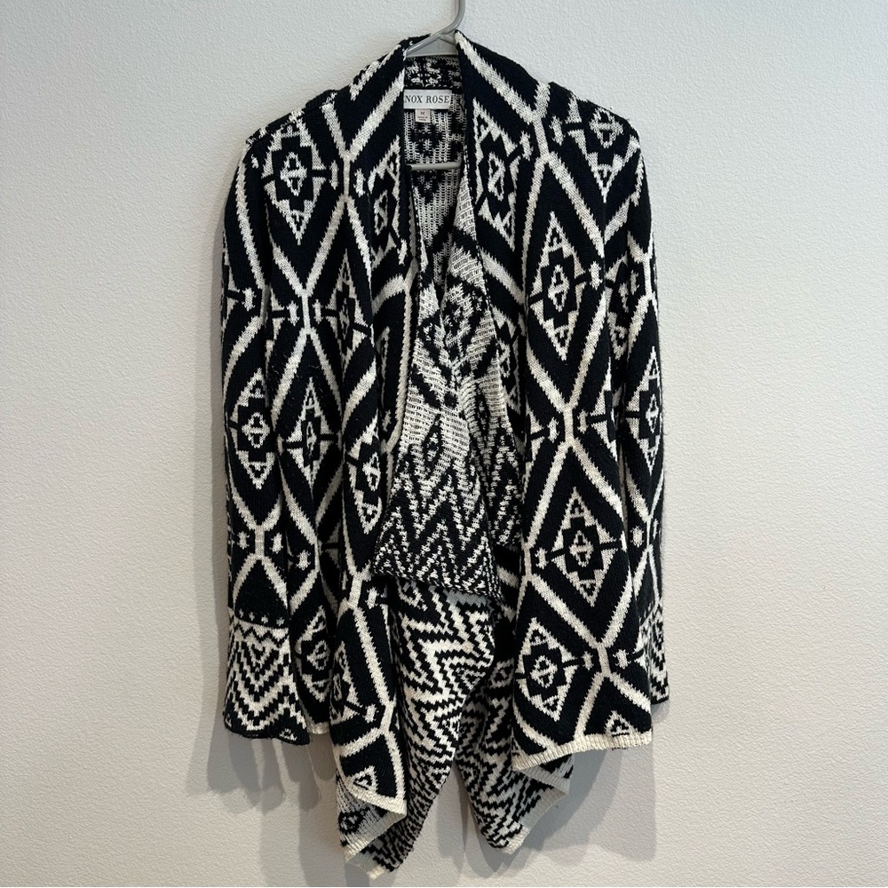 Knox Rose Southwestern‎ Waterfall Knit Sweater Cardigan Size Medium